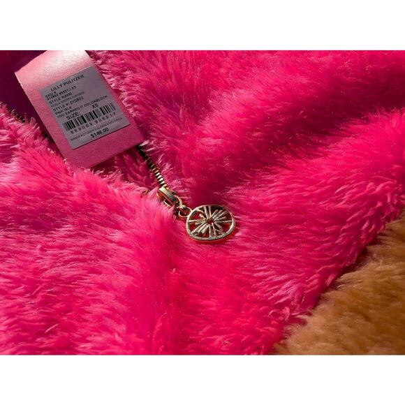 NWT Lilly Pulitzer Keala Sherpa Popover Pink Isle 'You earned it colorblock' - Picture 5 of 10